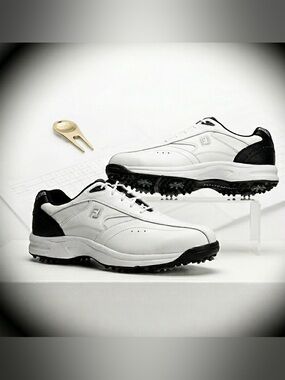 FootJoy GreenJoys Men’s White Leather Golf Shoes Spikes